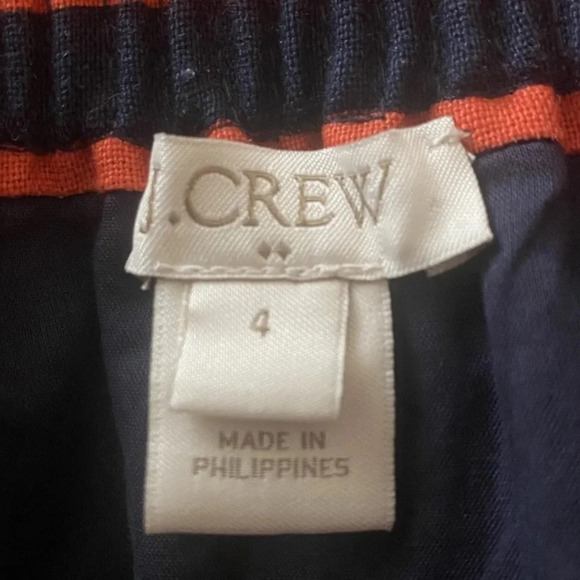 J. Crew Linen Cotton Striped Elastic Waist‎ Pull On Skirt Womens Size 4 (813) - Picture 2 of 4